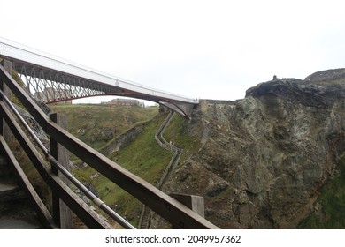 Tintagel Castle Bridge In Cornwall