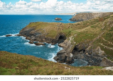 Tintagel castle in cornwall and beach cliff view - Powered by Shutterstock