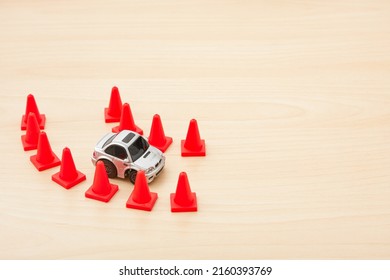 Tiny Car Toy Isolated On Wood Background. Car Model. Toys. Miniature Toy. Kids Toy. Toy Collector. Space For Text.