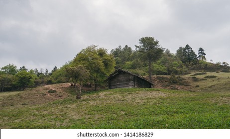 A tiny cottage high up in the mountains