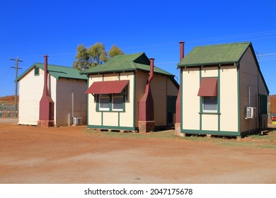 Tiny Federation Architectural Styled Cottage Constructed With Corrugated Iron Were Used To House Railway Workers In Outback Australia