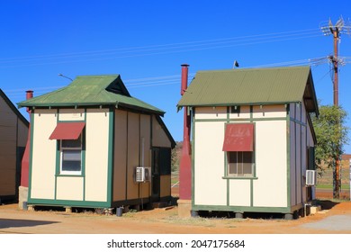 Tiny Federation Architectural Styled Cottage Constructed With Corrugated Iron Were Used To House Railway Workers In Outback Australia