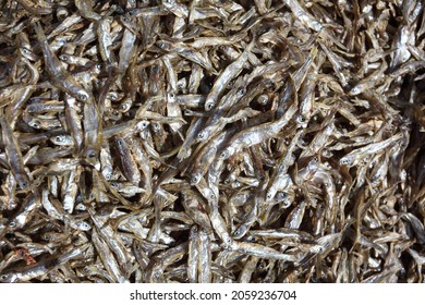 Tiny Fish Omena For Sale Drying In The Sun On A Kenyan Market