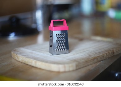 Tiny Grater Closed Up On The Kitchen