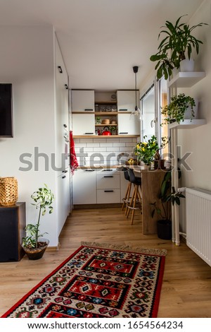 Tiny home - garsoniere - livingroom, bedroom and kitchen after reconstruction in Prague 