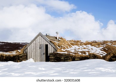 Tiny Hut For Elves In Snowy Iceland