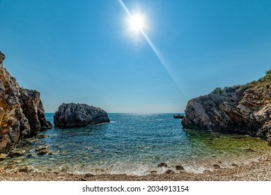 Tiny Nudist Beach Between Rocks Stock Photo (Edit Now) 2034913154