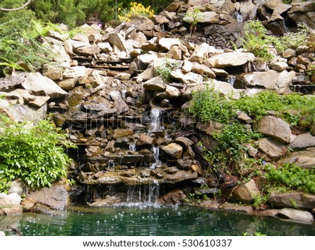 Tiny Waterfall At Ohme Gardens