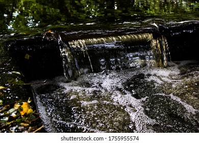 A tiny waterfall in a parc