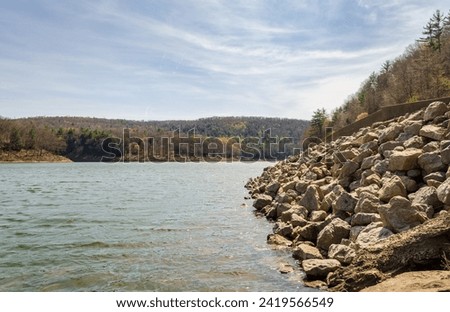 Tionesta Lake in the rugged hills of northwestern Pennsylvania, USA
