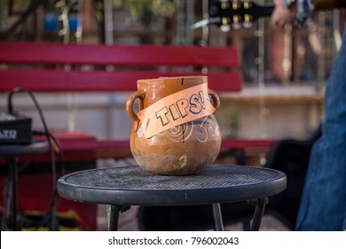 Tip Jar Tipping Clay Pottery Hipster Hippie Music Busking Begging Art Artist Coffee Shop Cafe