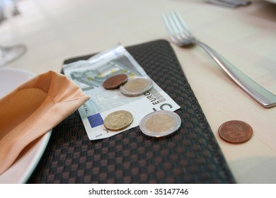 Tip On A Restaurant Table