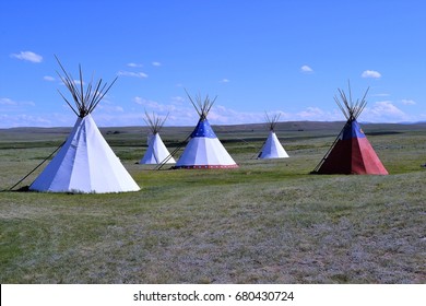 Tipi Camp In Browning Montana