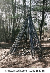 Tipi made of branches