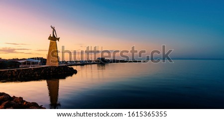 Tipical calm and quit sunrise in Nesebar during the late summer.