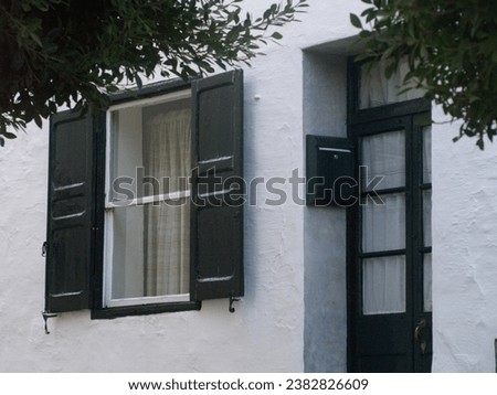 Tipical window and door in Menorca, Spain