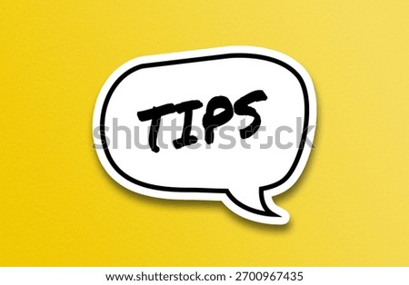 Tips chat bubble on yellow background