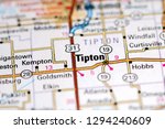 Tipton. Indiana. USA on a map