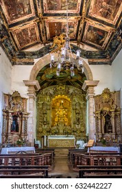 TIRADENTES, BRAZIL - Oct 17, 2015 : Interior Of Nossa Senhora Do Rosario Church - Tiradentes, Minas Gerais, Brazil