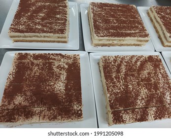 Tiramisu Cake With Coca Powder On Top