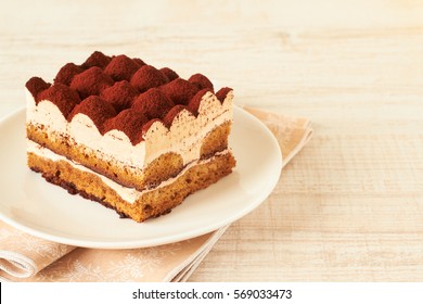 Tiramisu - Classical Dessert With Mascarpone And Coffee