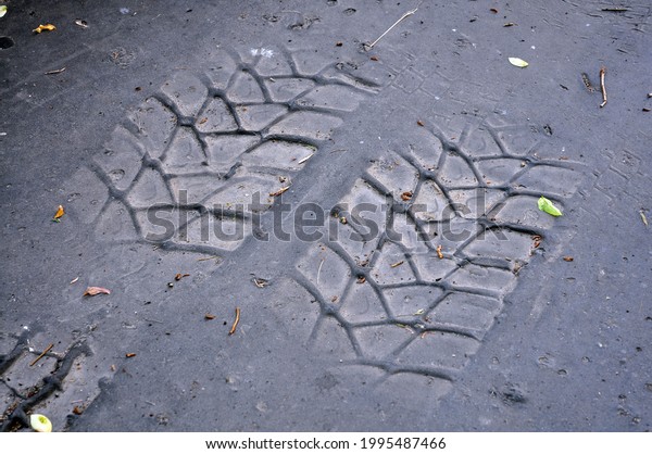 Tire marks on\
asphalt when exposed to\
heat
