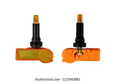 Tire Pressure Monitoring System Sensor On A White Background