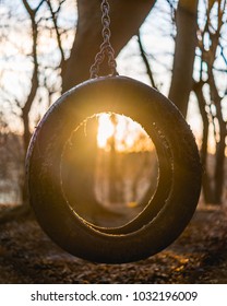 Tire Swing At Sunset