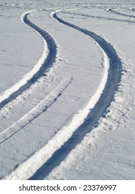 Tire Track Print In Snow