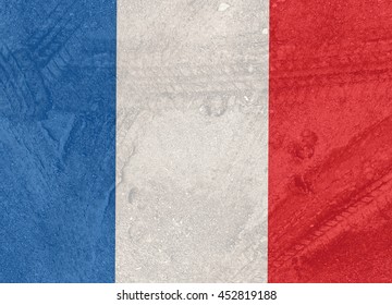 Tire tracks the French flag   stronger French   pray for French   pray for Nice 