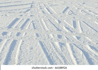 Tire Tracks In Snow