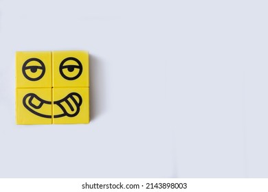 Tired Bored Emoji Isolated On White Background