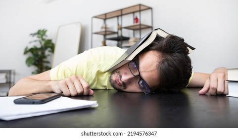 Tired Bored Student Sleeping On Desk Stock Photo 2194576347 | Shutterstock