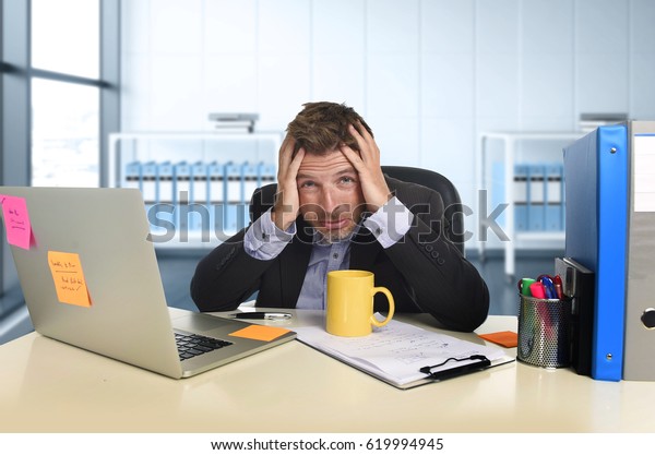 Tired Frustrated Businessman Desperate Face Suffering Stock Photo (Edit ...