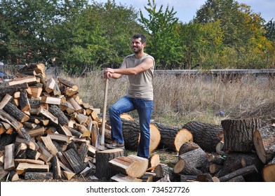 Tired lumberjack get rest. Lumberjack take a break after hard work - Powered by Shutterstock