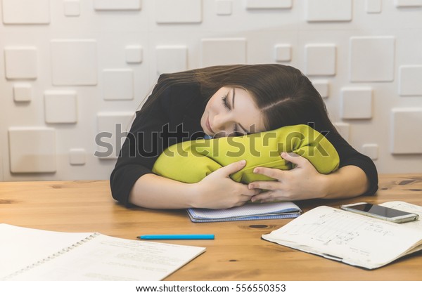 Tired Office Female Sleeping Office On Stock Photo Edit Now