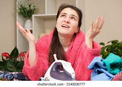 Tired Wife Going Iron Her Clothes Stock Photo 2140030777 | Shutterstock