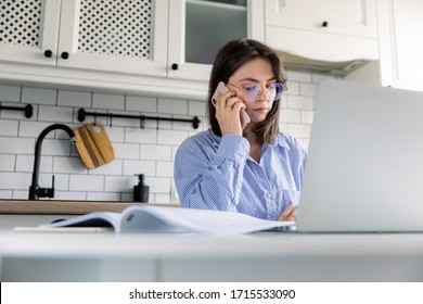 Tired Young Single Mother Feeling Stressed Because Of Financial Problems, Working Through Finances In Kitchen, Doesn't Have Enough Money To Pay Off Mortage Debt