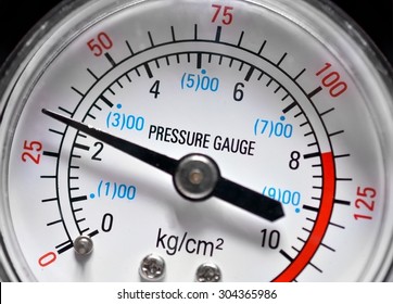 Tire-pressure gauge. Air pressure manometer closeup