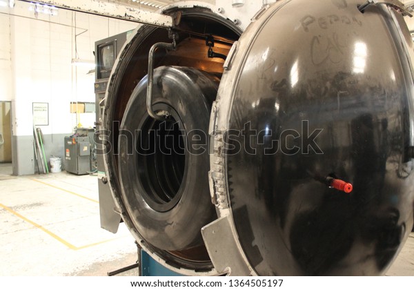 tires inside tire firing\
machine