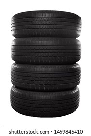 Tires Isolated On White Background.