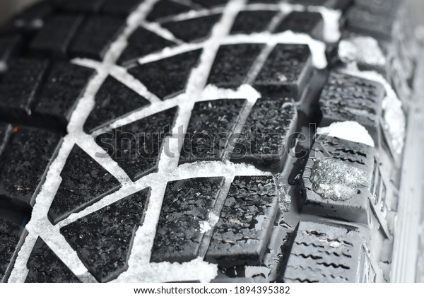 tires in the snow. tire protector in the snow.\
winter tire marks