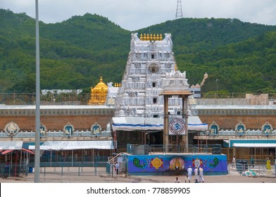 TIRUMALA, HYDERABAD,INDIA 31 JULY 2015 : Devotees visit to Tirupati Balaji temple or Venkateswara Temple, The most visited place of Hindu pilgrimage and second in world's richest temples.