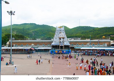 TIRUMALA, HYDERABAD,INDIA 31 JULY 2015 : Devotee visit to Tirupati Balaji temple or Venkateswara Temple, The most visited place of Hindu pilgrimage and second in world's richest temples.
