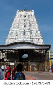 TIRUPATI, ANDHRA PRADESH / INDIA - JANUARY 2016 : Padmavathi Temple, is the temple dedicated to Goddess Padmavathi or Alamelumanga, the consort of Lord Venkateswara