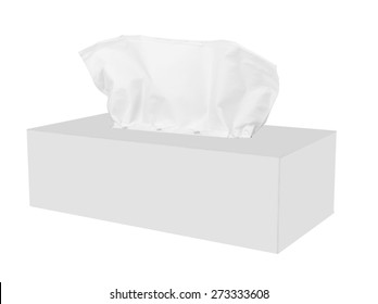 Tissue Box Isolated On A White Background