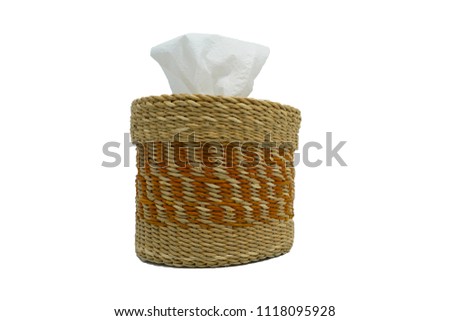 Tissue box on white background. Thai traditional style