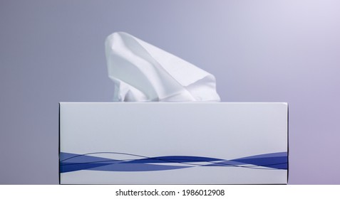 Tissue Box With Tissue Paper For Cleaning. Cleaning Wipes .