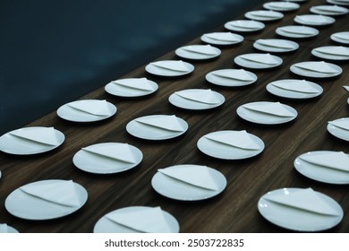 a tissue on the plate before serving a food