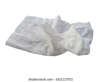 Tissue On White Background Wrinkled Tissue Stock Photo 1421117072 ...